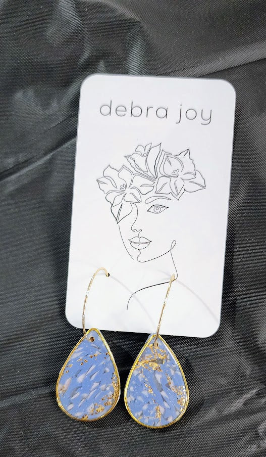 Stunning Blue and Gold Drop Earrings