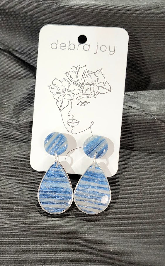 Stunning Blue and Silver Drop Earrings